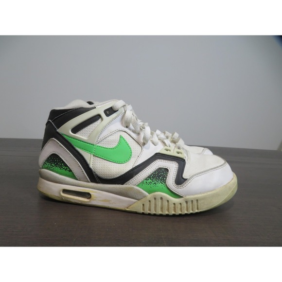 Nike Air Tech Challenge II Shoes Mens 8.5 White Green Tennis Sneakers 318408-100 - Picture 4 of 10